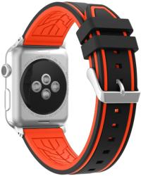 Apple Watch szilikon 40mm óraszíj, fekete-piros - tok-store