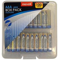 Maxell Baterii alcaline MAXELL LR03 AAA, 100 bucăți în cutie din PVC, ML-BA-LR03-100PK-PVC