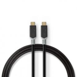 Nedis Cablu USB 3.2-C Gen 2 T-T 20Gb/s 5A/100W 2m, Nedis CCBW64020AT20 (CCBW64020AT20)