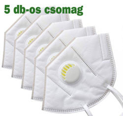 NoXalc KCH-KN95/FFP2 légzõszelepes arcmaszk 5 db-os csomagban