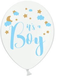 PartyDeco Babaváró latex léggömb, It's a boy, 5db/cs