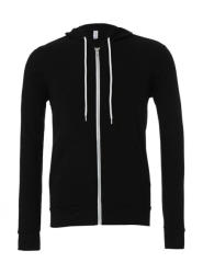 Bella+Canvas Uniszex kapucnis hosszú ujjú pulóver Bella Canvas Unisex Poly-Cotton Full Zip Hoodie 2XL, Fekete
