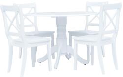 vidaXL Set mobilier bucătărie, 5 piese, alb, lemn masiv de hevea (276869)