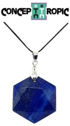  Pandantiv din Lapis Lazuli Hexagrama - 28x28x8-9 mm - 1 Buc