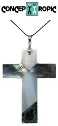 Pandantiv Cruce din Sidef - 67 x 47 x 4 mm - 1 Buc