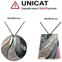  Pandantiv din Sidef Disc Trapez - 43-44 x 39-44 x 4-6 mm
