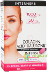 INTERHERB Colagen si Acid Hialuronic Intense 30cpr