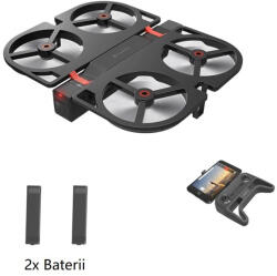 FunSnap Pachet drona pliabila FunSnap iDol Negru cu 2 baterii, Motor fara perii, Camera FHD, Senzor CMOS, Memorie 8GB, GPS, Wi-Fi, 1800mAh
