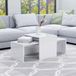 vidaXL Set măsuțe de cafea, alb extralucios, 100x48x40 cm, PAL (802918) Masa de cafea