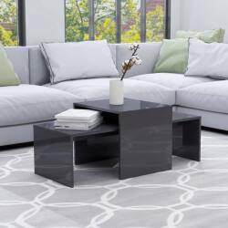 vidaXL Set măsuțe de cafea, gri extralucios, 100x48x40 cm, PAL (802920) Masa de cafea
