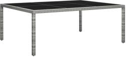 vidaXL Masă de exterior, gri, 200x150x74 cm, poliratan (46130)