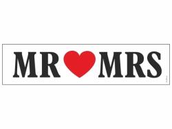Esküvői rendszámtábla Mr & Mrs 50x12cm (TT80P)