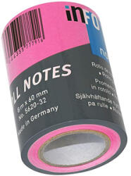 Gln Öntapadó jegyzettpapír tekercsben GLN 60mmx10m neon rózsa (GLN0309)