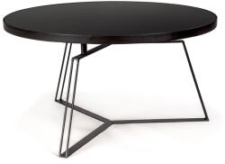 Bizzotto Masuta cafea cu picioare fier si blat sticla neagra Zaira Ø 70 cm x 38 h (0746297) Masa de cafea