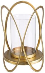 Bizzotto Suport lumanare metal auriu sticla Adhira Ø 19.5 cm x 39 h (0181676) - decorer