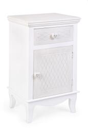 Bizzotto Noptiera 1 sertar 1 usa lemn alb Charlene 40 cm x 32 cm x 69.5 h (0744855)