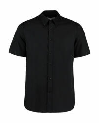 Kustom Kit Férfi rövid ujjú Ing Kustom Kit Tailored Fit City Shirt SSL S (37cm), Fekete
