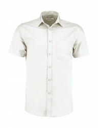 Kustom Kit Férfi rövid ujjú Ing Kustom Kit Tailored Fit Poplin Shirt SSL S, Fehér