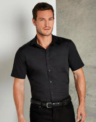 Kustom Kit Férfi rövid ujjú Ing Kustom Kit Tailored Fit Poplin Shirt SSL XS, Fehér