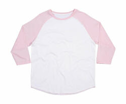 Mantis Uniszex 3/4-es ujjú póló Mantis Superstar Baseball T XS, Tiszta fehér/Soft Világos rózsaszín (pink)