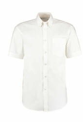Kustom Kit Férfi rövid ujjú Ing Kustom Kit Classic Fit Premium Oxford Shirt SSL XL, Fehér