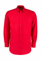 Kustom Kit Férfi hosszú ujjú Ing Kustom Kit Classic Fit Workwear Oxford Shirt 2XL, Piros