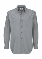 B&C Collection Férfi hosszú ujjú Ing B and C Oxford LSL/men Shirt S, Silver Moon