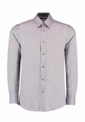 Kustom Kit Férfi hosszú ujjú Ing Kustom Kit Tailored Fit Premium Contrast Oxford Shirt S, Ezüstszürke/Szénszürke
