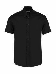 Kustom Kit Férfi rövid ujjú Ing Kustom Kit Tailored Fit Premium Oxford Shirt SSL 2XL, Fekete