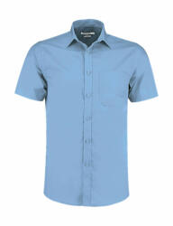 Kustom Kit Férfi rövid ujjú Ing Kustom Kit Tailored Fit Poplin Shirt SSL L, Világos kék