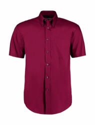 Kustom Kit Férfi rövid ujjú Ing Kustom Kit Classic Fit Premium Oxford Shirt SSL 2XL, Burgundi vörös