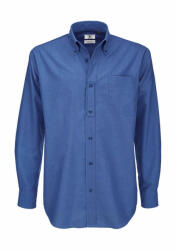 B&C Collection Férfi hosszú ujjú Ing B and C Oxford LSL/men Shirt S, kék Chip