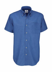 B&C Collection Férfi rövid ujjú Ing B and C Oxford SSL/men Shirt M, kék Chip