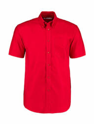 Kustom Kit Férfi rövid ujjú Ing Kustom Kit Classic Fit Workwear Oxford Shirt SSL M, Piros