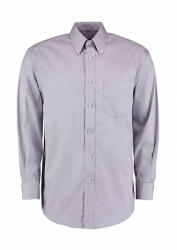 Kustom Kit Férfi hosszú ujjú Ing Kustom Kit Classic Fit Premium Oxford Shirt 2XL, Ezüstszürke