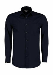 Kustom Kit Férfi hosszú ujjú Ing Kustom Kit Tailored Fit Poplin Shirt XL, Sötét Sötétkék (navy)