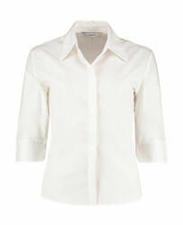Kustom Kit Női 3/4-es ujjú blúz Kustom Kit Women's Tailored Fit Continental Blouse 3/4 Sleeve S, Fehér