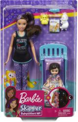 Mattel Barbie - Skipper Babysitters - Bébiszitter játékszett kisággyal (GHV88)