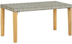 vidaXL Bancă de grădină, gri, 120 cm, poliratan și lemn de acacia (46489)