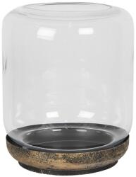 Clayre & Eef Suport lumanare din metal cupru cu pahar sticla Ø 21 cm x 27 h (6GL2815)
