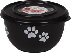 Flamingo Bella Kena fémtál tetővel kutyáknak - fekete 600 ml