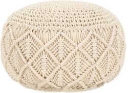 vidaXL Taburet puf macrame lucrat manual, 45 x 30 cm, bumbac (248089) Canapea