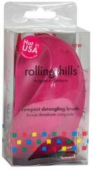 Rolling Hills Perie compactă de păr, fuchsia - Rolling Hills Compact Detangling Brush Fuschia