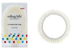 Rolling Hills Elastic-brățară pentru păr, alb - Rolling Hills 5 Traceless Hair Rings Slimmer White 5 buc