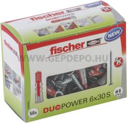 Fischer DUOPOWER műanyag dübel csavarral 6x30 S DIY (535459F)