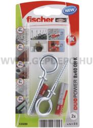 Fischer DUOPOWER műanyag dübel körkampóval 8X40 OH K (535006F)