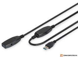  USB3.0 apa to USB3.0 anya 10m Repeater hosszabbító kábel DA-73106 DIGITUS aktív jelerősítővel