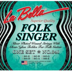 La Bella Folksinger Clear Medium Tension - Set Corzi Chitara Acustica (840)