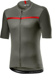 Castelli - tricou pentru ciclism cu maneca scurta Unlimited Jersey - verde gri forest rosu (CAS-4520023-089)