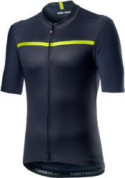 Castelli - tricou pentru ciclism cu maneca scurta Unlimited Jersey - albastru inchis verde Chartreuse (CAS-4520023-070)